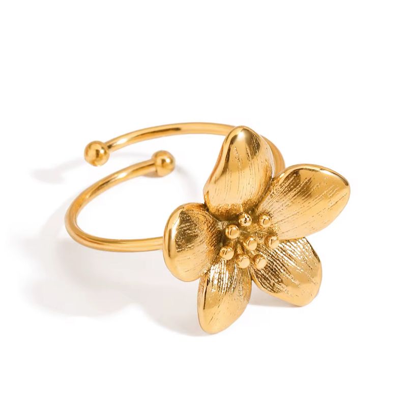 Golden Blossom Adjustable Ring