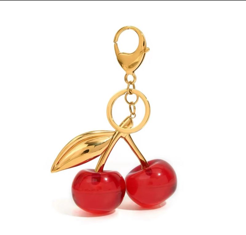 Sweet Cherry Charm Keychain