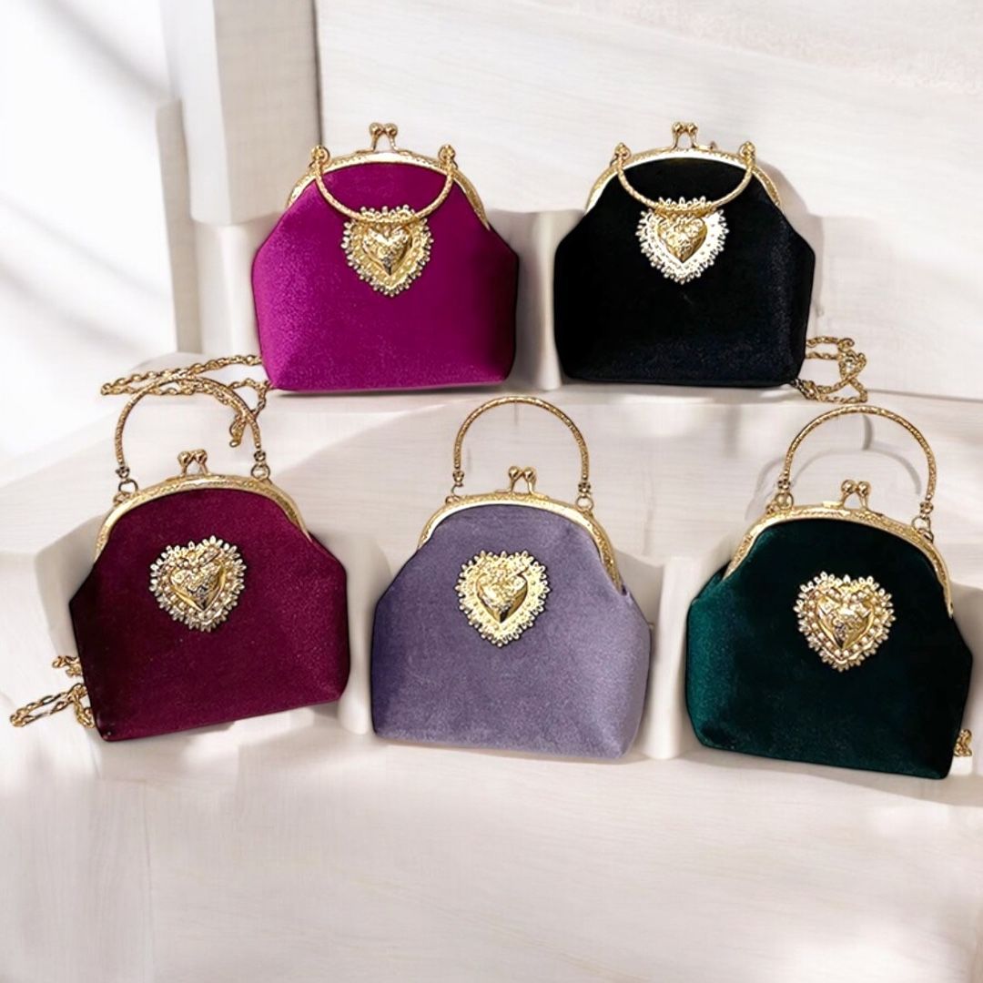 Velvet Royal Heart Purse