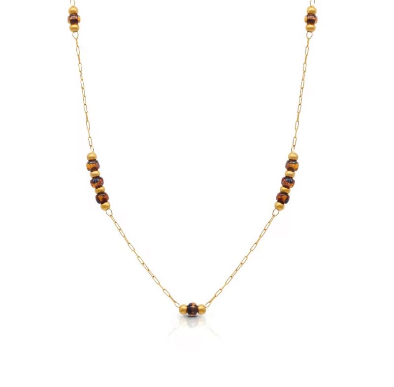 Amber Glow Beaded Necklace