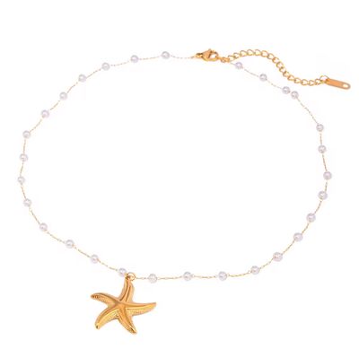 Golden Shore Starfish Necklace