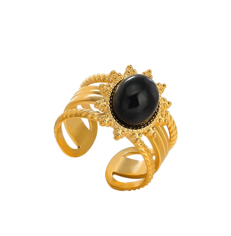 Noir Radiance Adjustable Ring