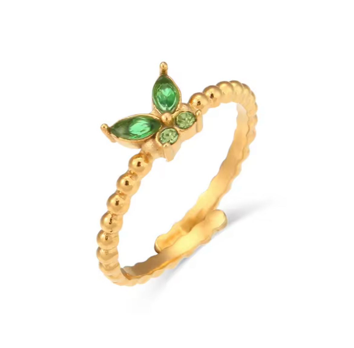 Mariposa Verde Adjustable Ring
