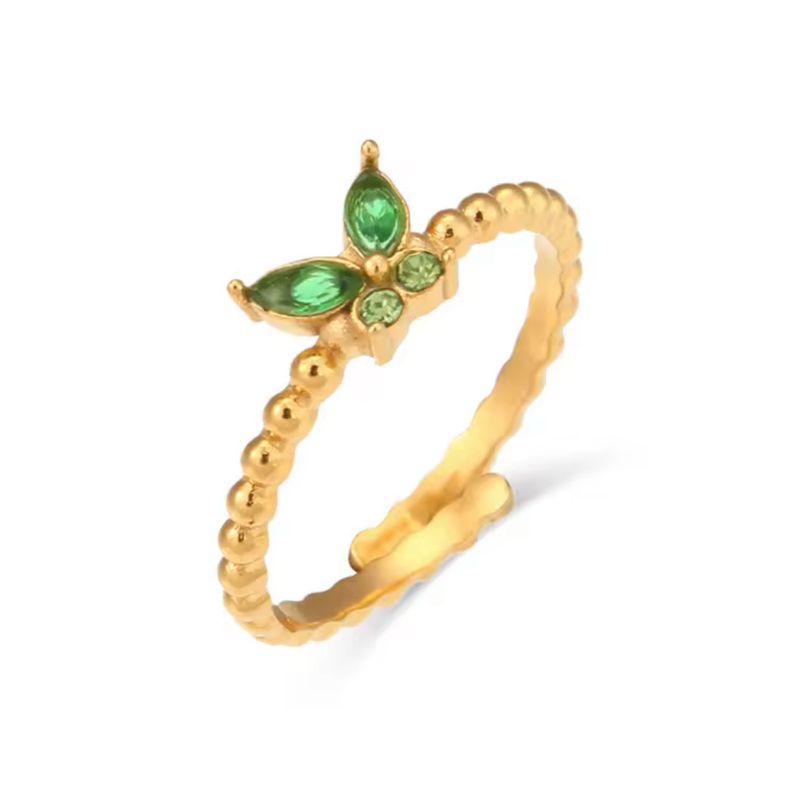 Mariposa Verde Adjustable Ring