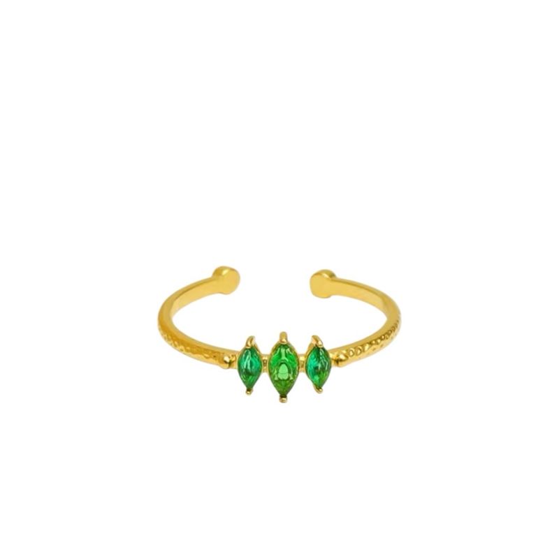 Emerald Gleam Adjustable Ring