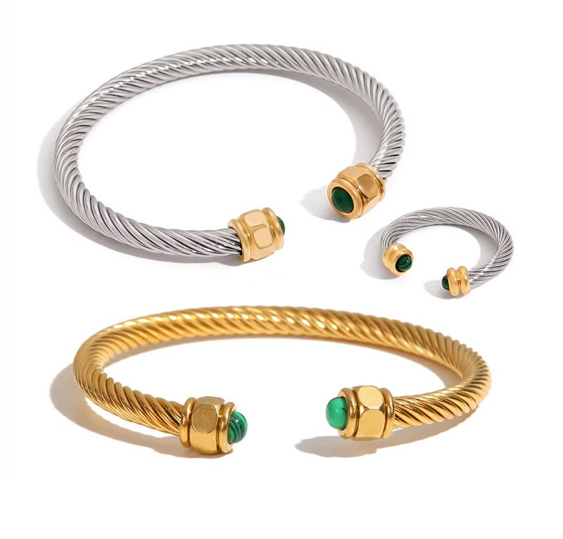 Torque Luxe Set - Malachite Bangles and Ring