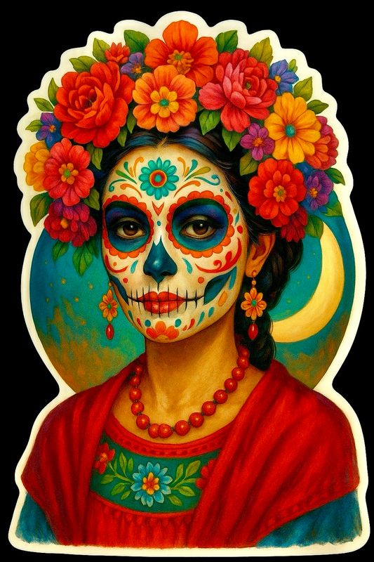 Frida Florals Catrina Sticker