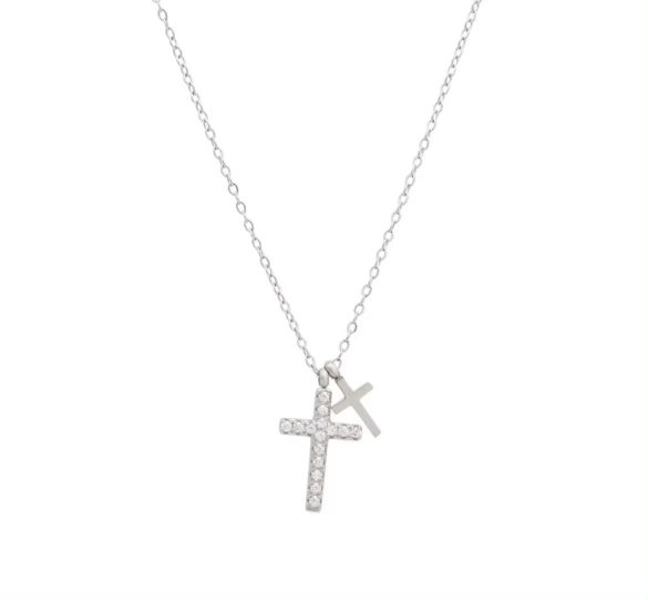 Divine Duo Cross Necklace