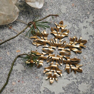 Tin Brass Snowflake Ornament