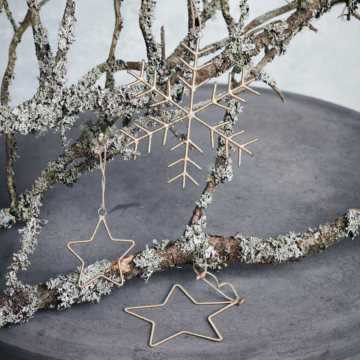 Gold Star and Snowflake Ornament Set