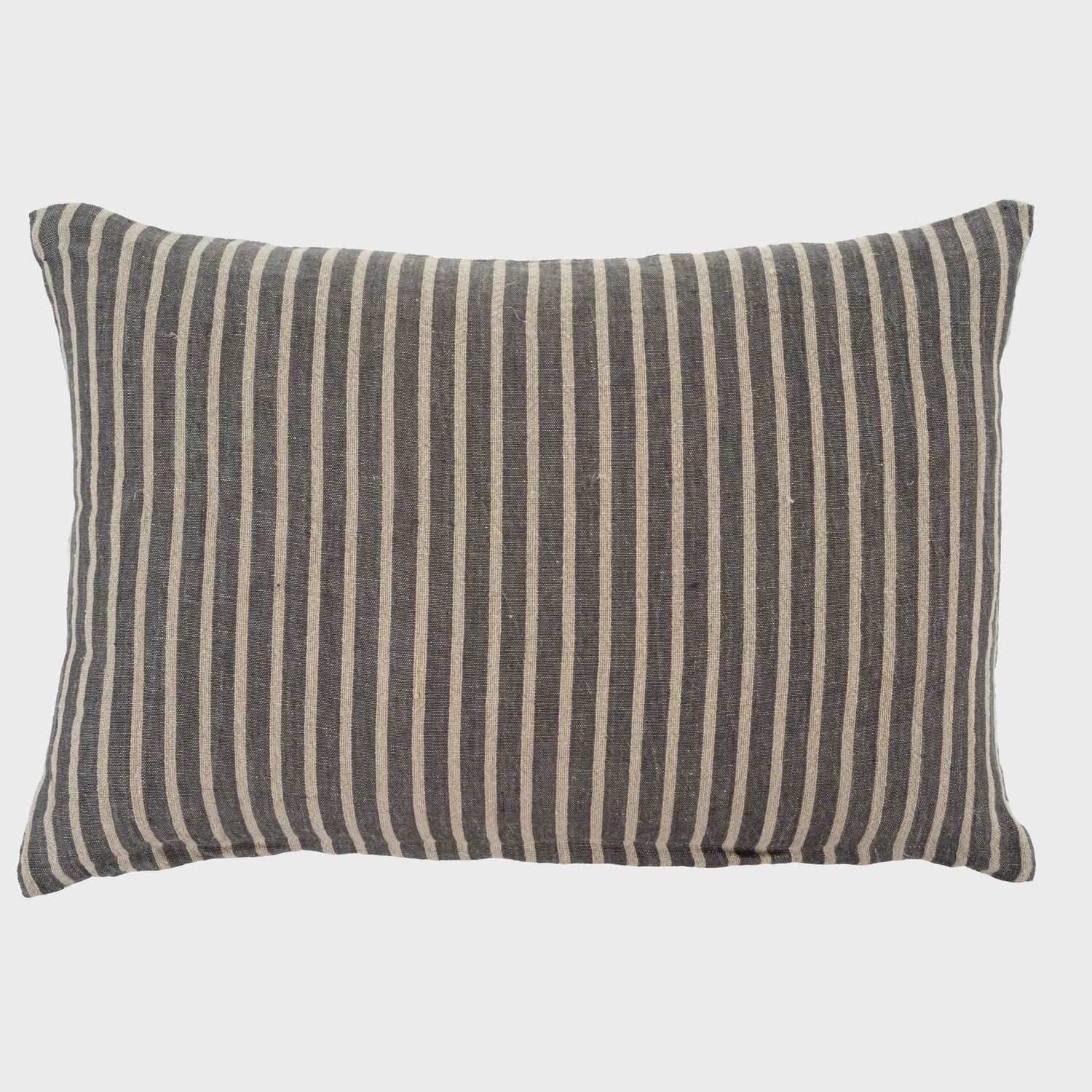 Pinstripe Linen Pillow - Grey