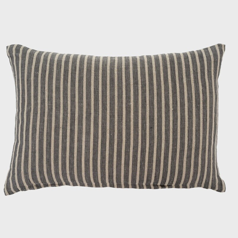 Pinstripe Linen Pillow Grey
