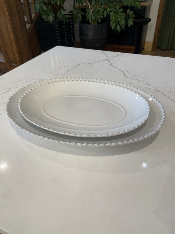 Pearl White Oval platter