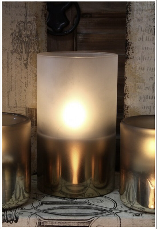 Flameless Metallic Frosted Candle