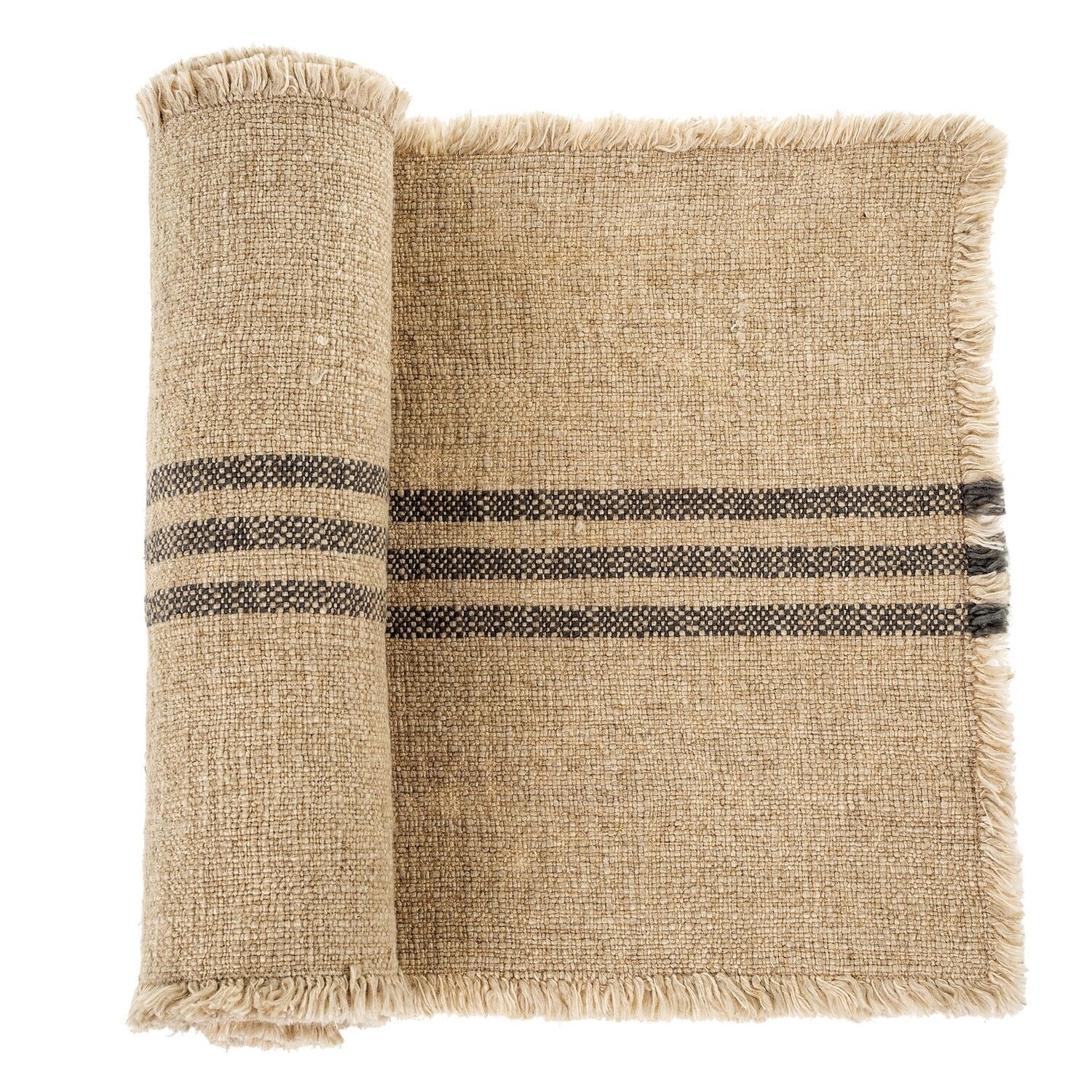 French Stripe Table Runner, Colour: Grey