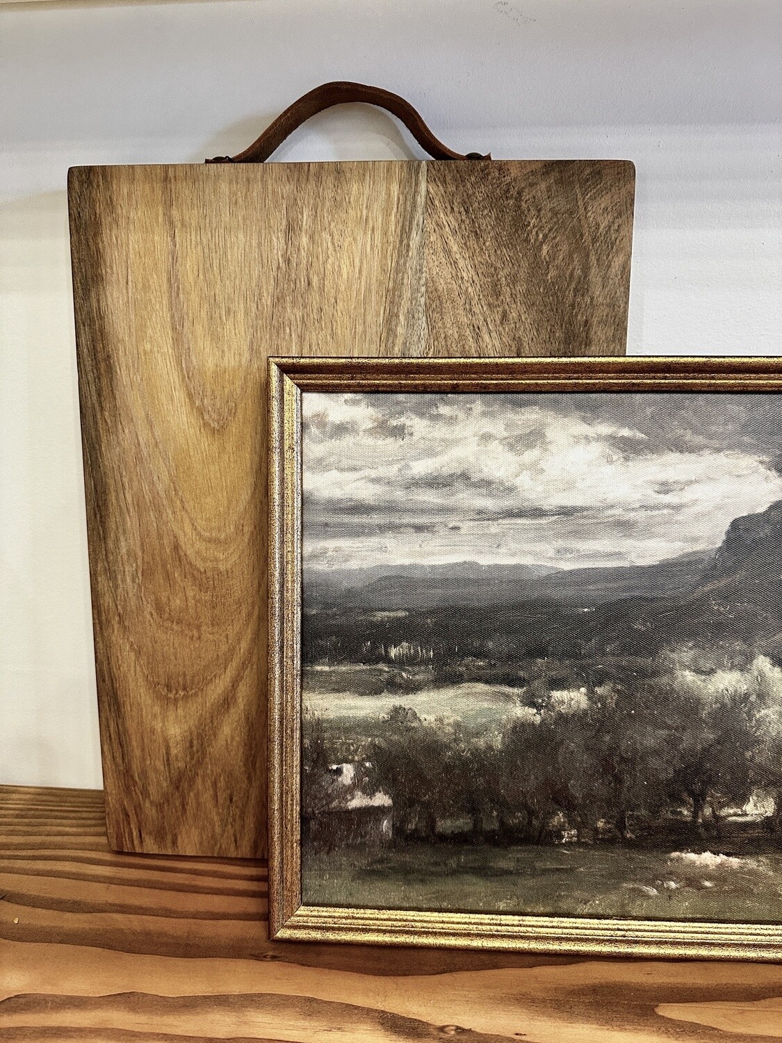 Wood Board with Leather Handle