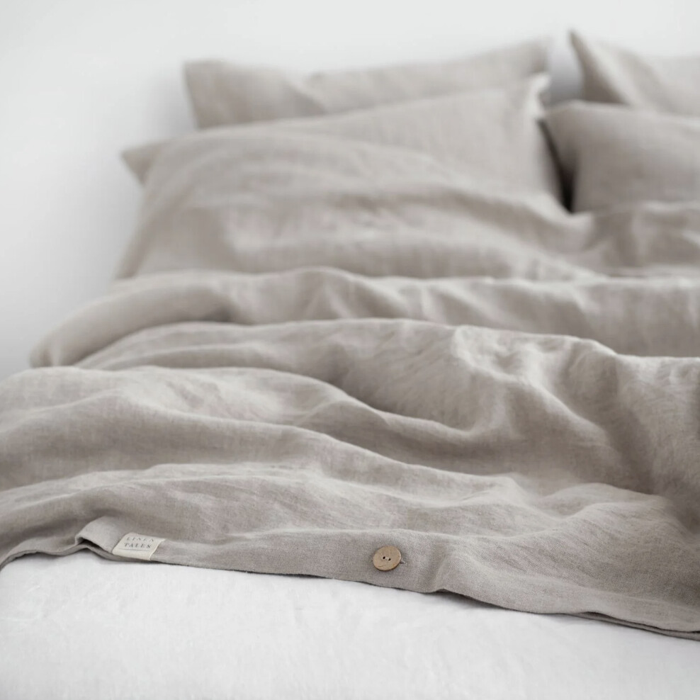 European Linen King Bed Set, Colour: Natural