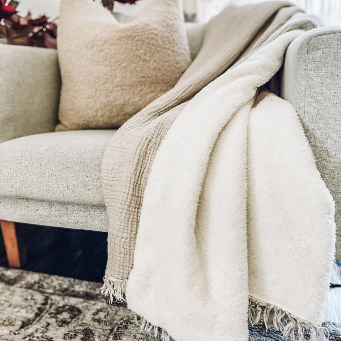 Crinkle Throw | Fleece Lined