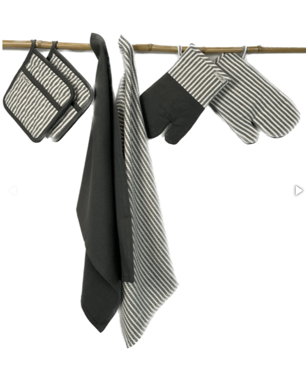 Kitchen Apron &amp; Linen Set, Colour: Grey