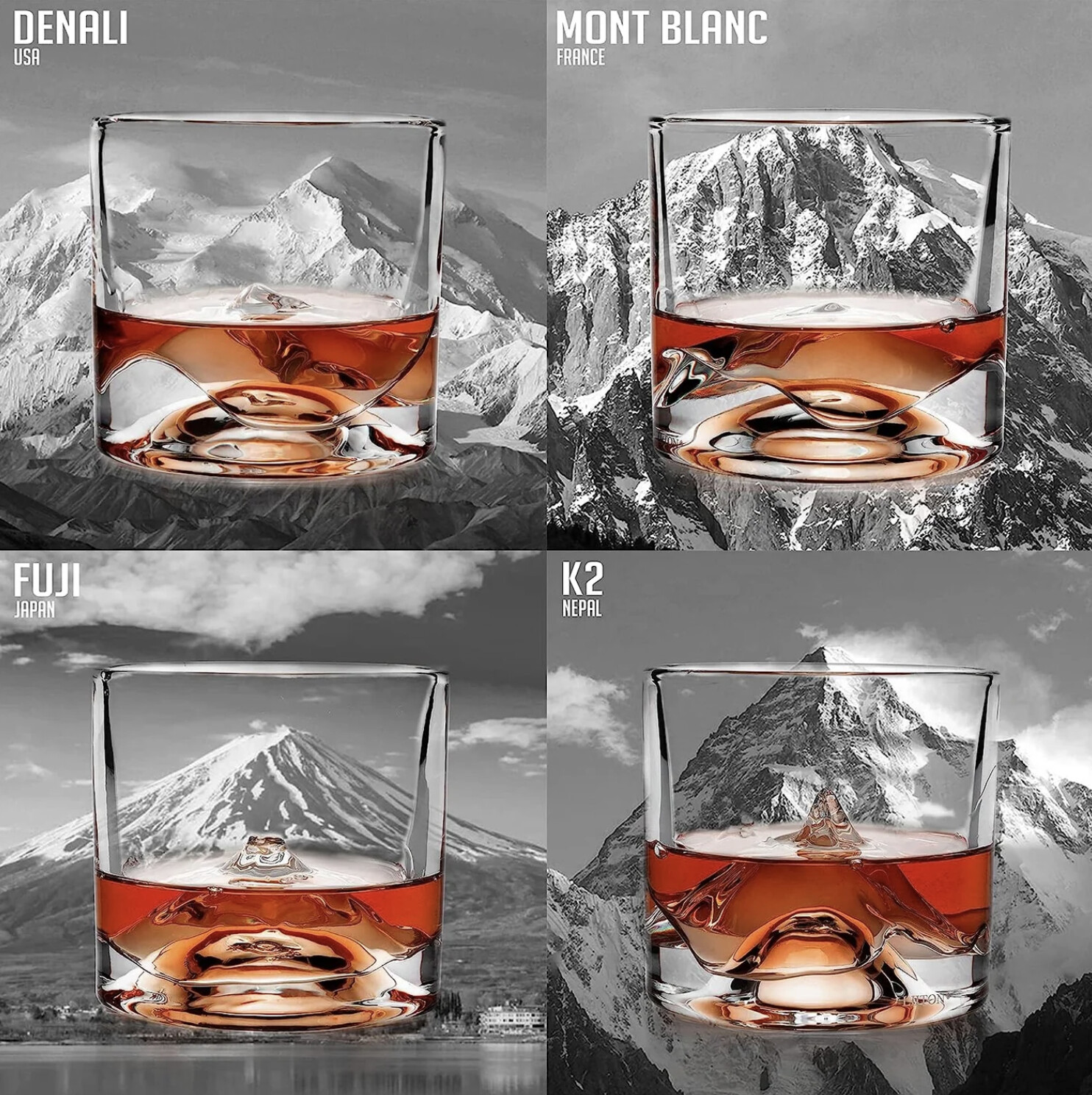 The Peaks Glassware | Set of 4