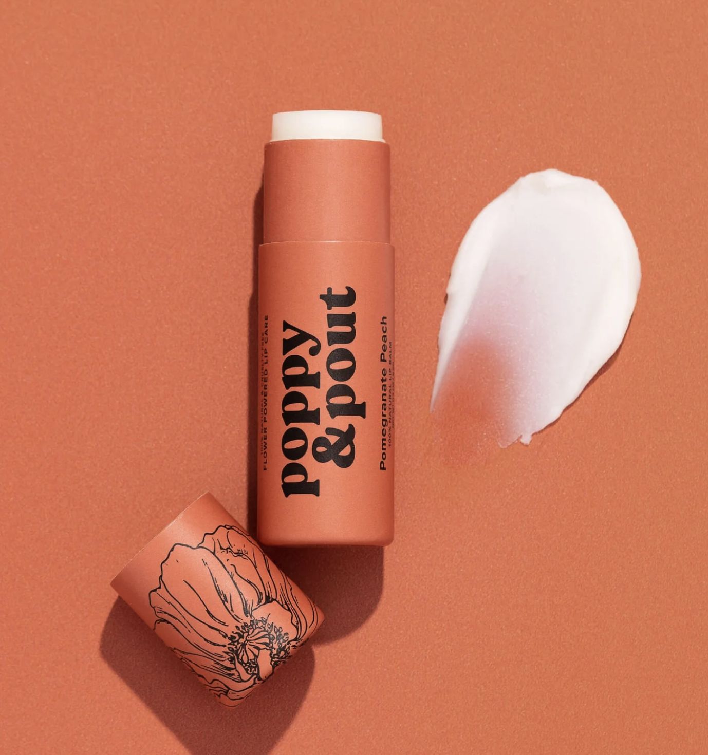 Poppy &amp; Pout Lip Balm, Flavor: Pomegranate Peach