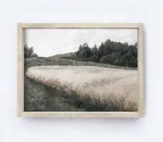 Vintage Landscape Wood Sign | Framed Landscape Wall Art (Large)