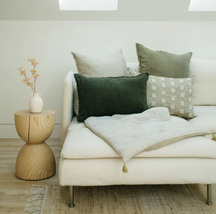 Lina Linen Pillow | Driftwood 24x24