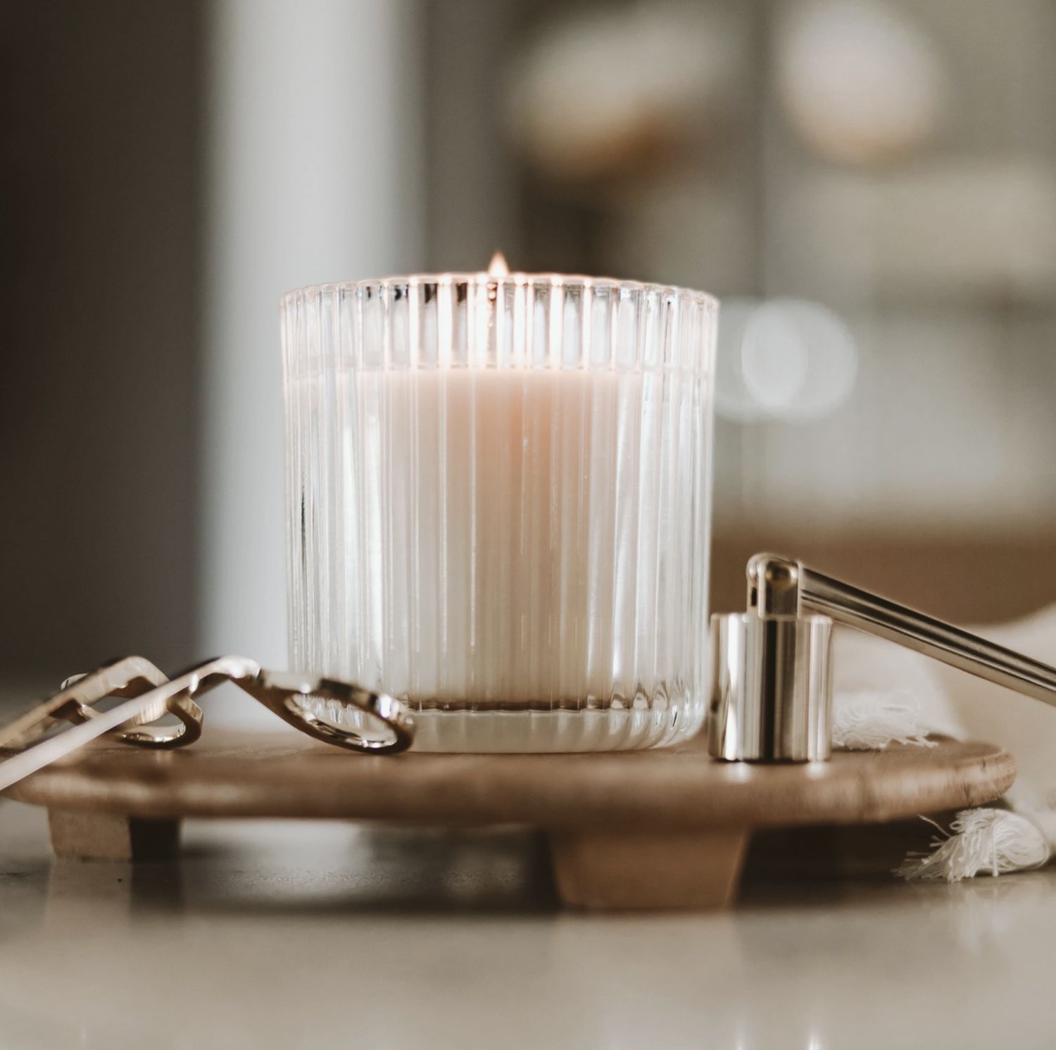 Fluted Glass Candle | Fall Scents