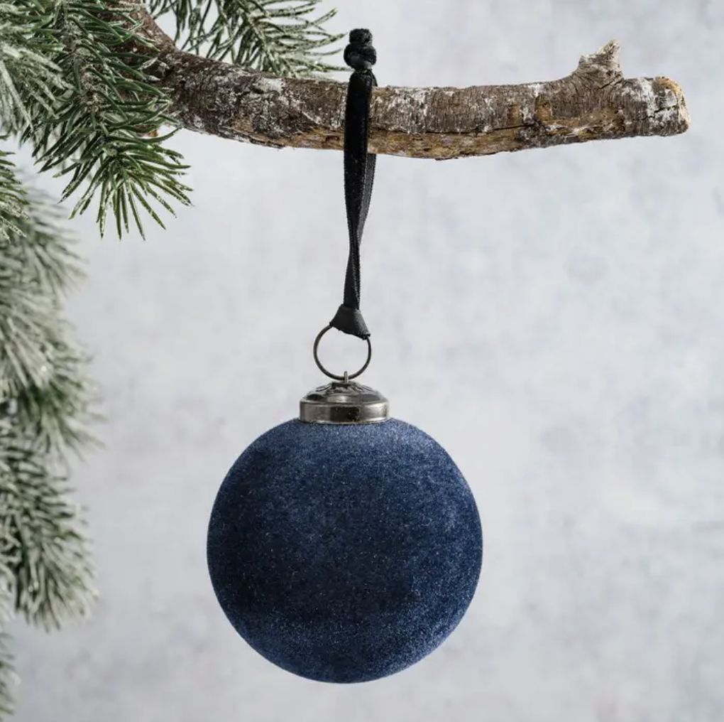 Flocked Ornament | Navy