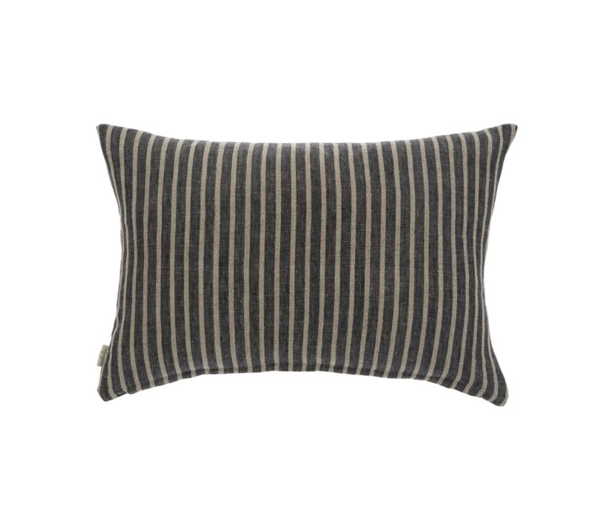 Pinstripe Linen Pillow | Grey