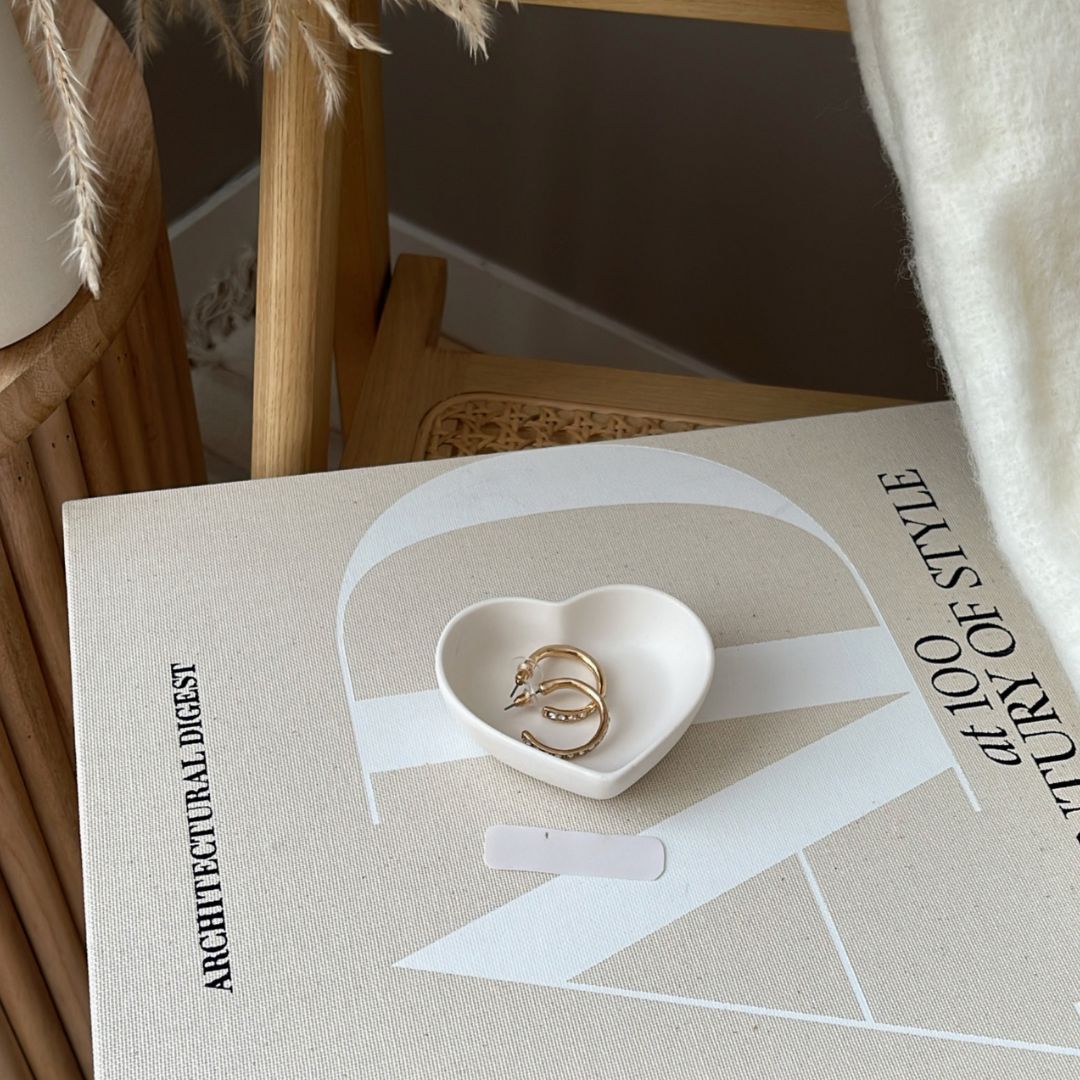 White Heart Trinket Tray | Small