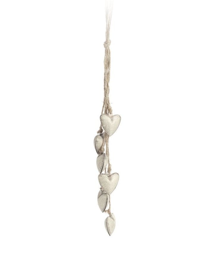 Heart Tassel Ornament | White
