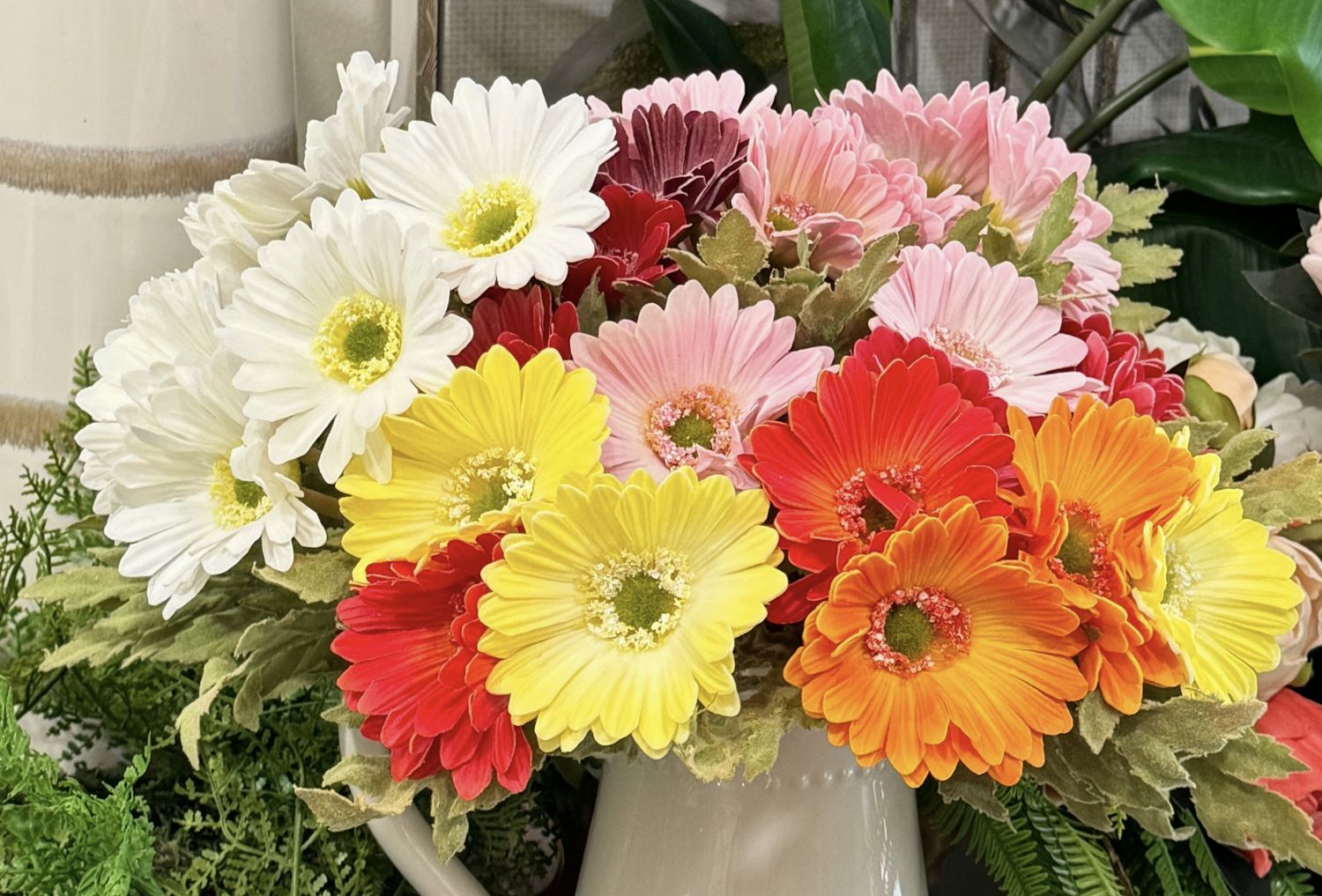 Real Touch Pink Gerbera Daisy Stems | Pack of 7