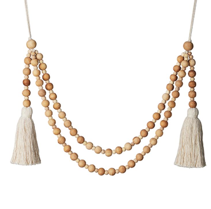 Double Swag Wood Beaded Garland