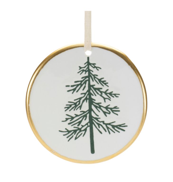 White &amp; Gold Tree Ornament, Style: Style 1
