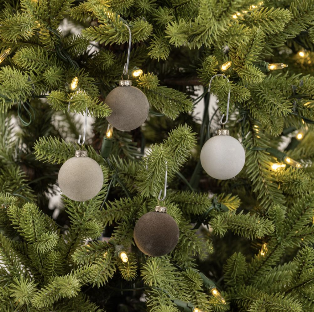 Flocked Ornament | Neutral, Size: Small