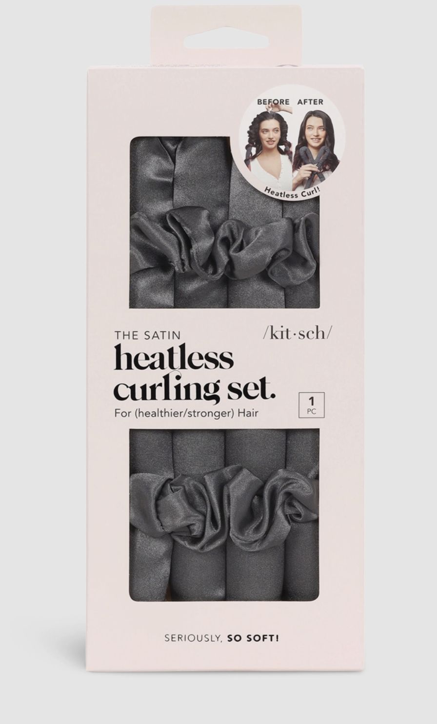 Satin Heatless Curling Set | Charcoal