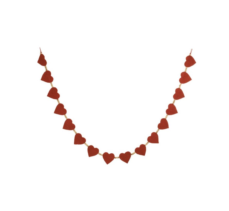 Red Felt Heart Garland