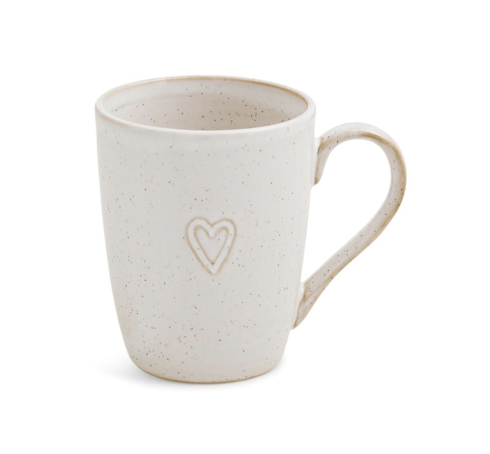 Speckled White Heart Mug