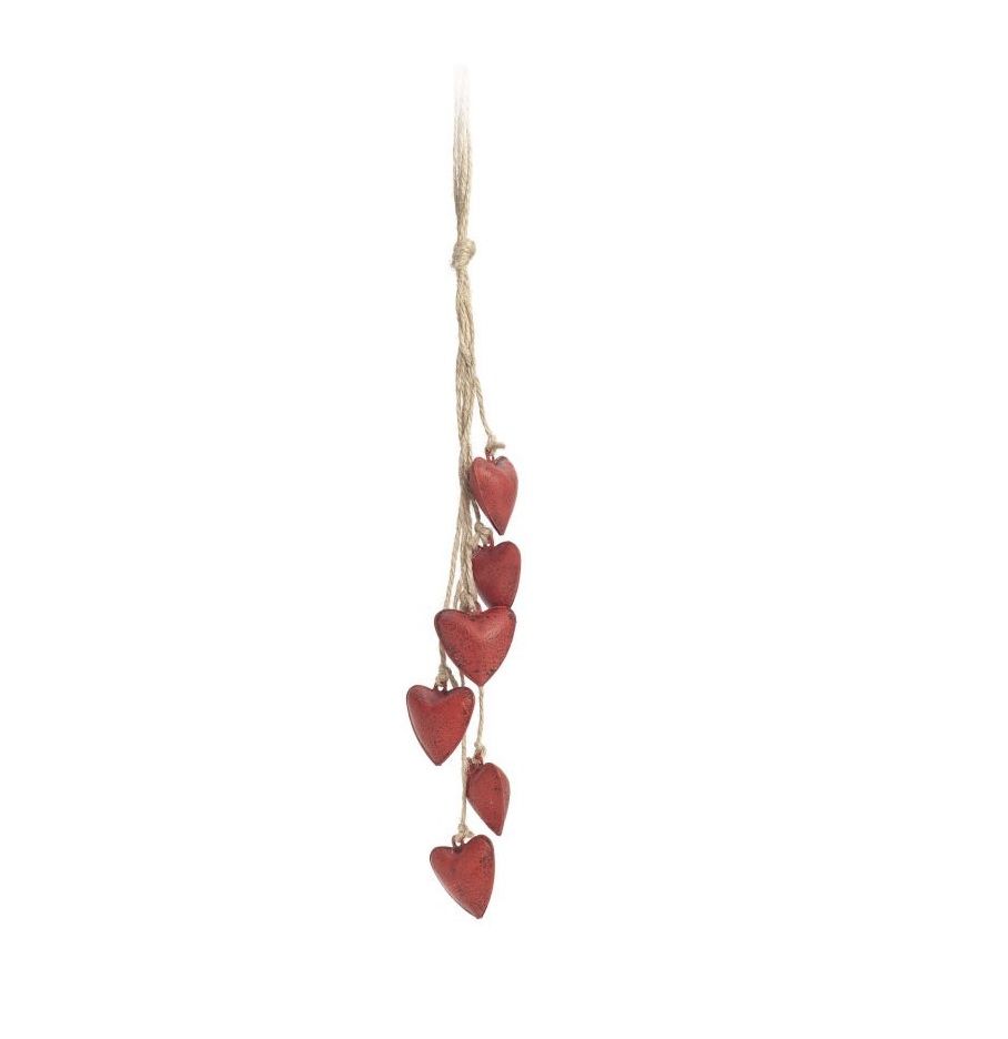 Heart Tassle Ornament | Red