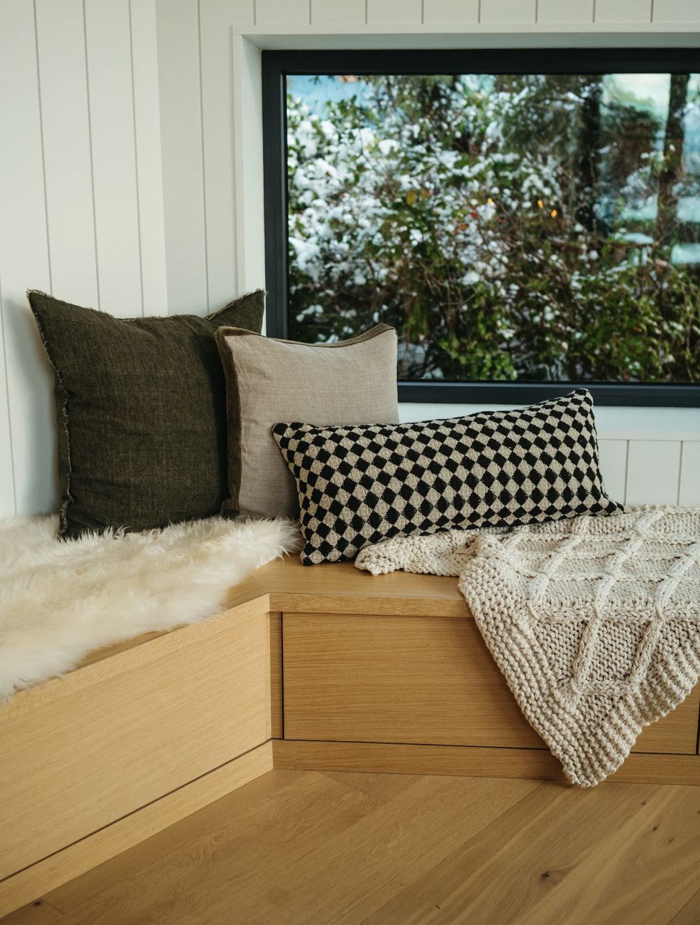 Black Check Weave Pillow
