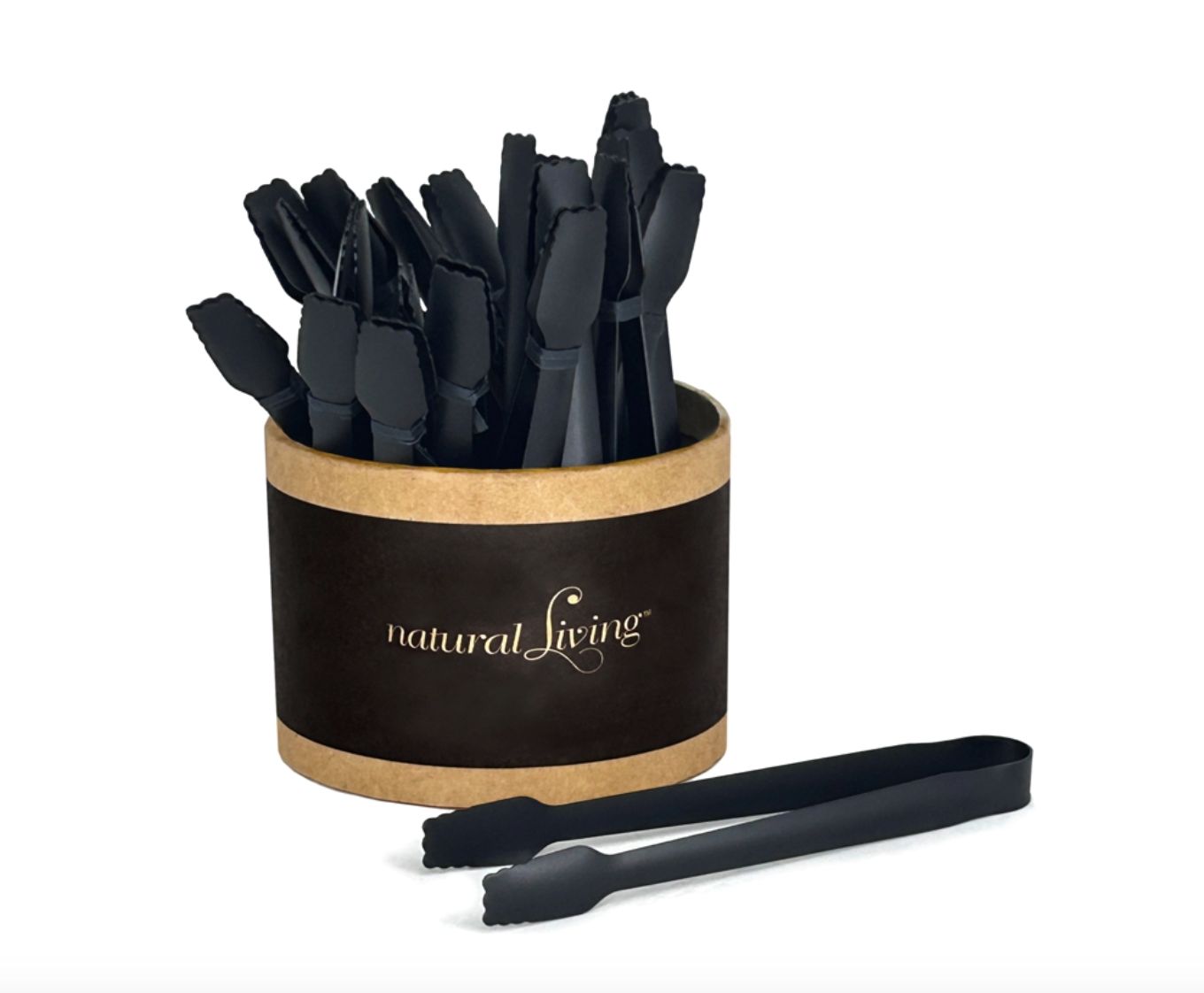 Small Serving Tongs, Colour: Black
