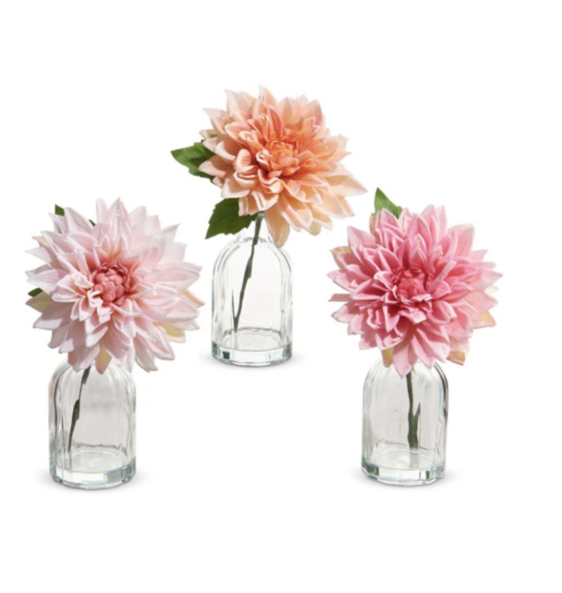Real Touch Dahlia Stem in Glass Vase