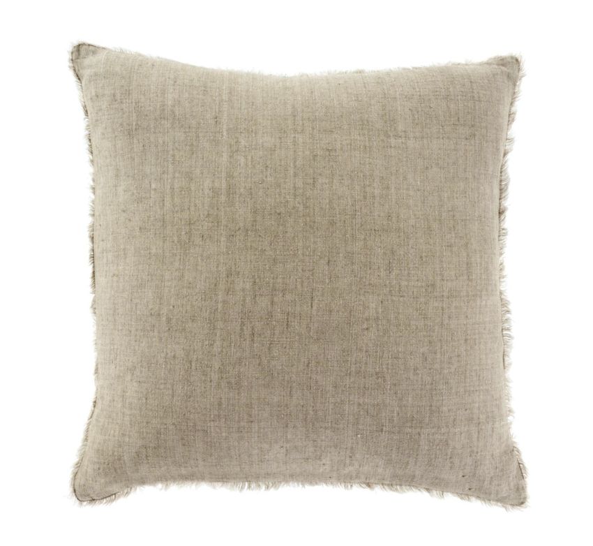 Lina Linen Pillow | Sand, Size: 24&quot; x 24&quot;