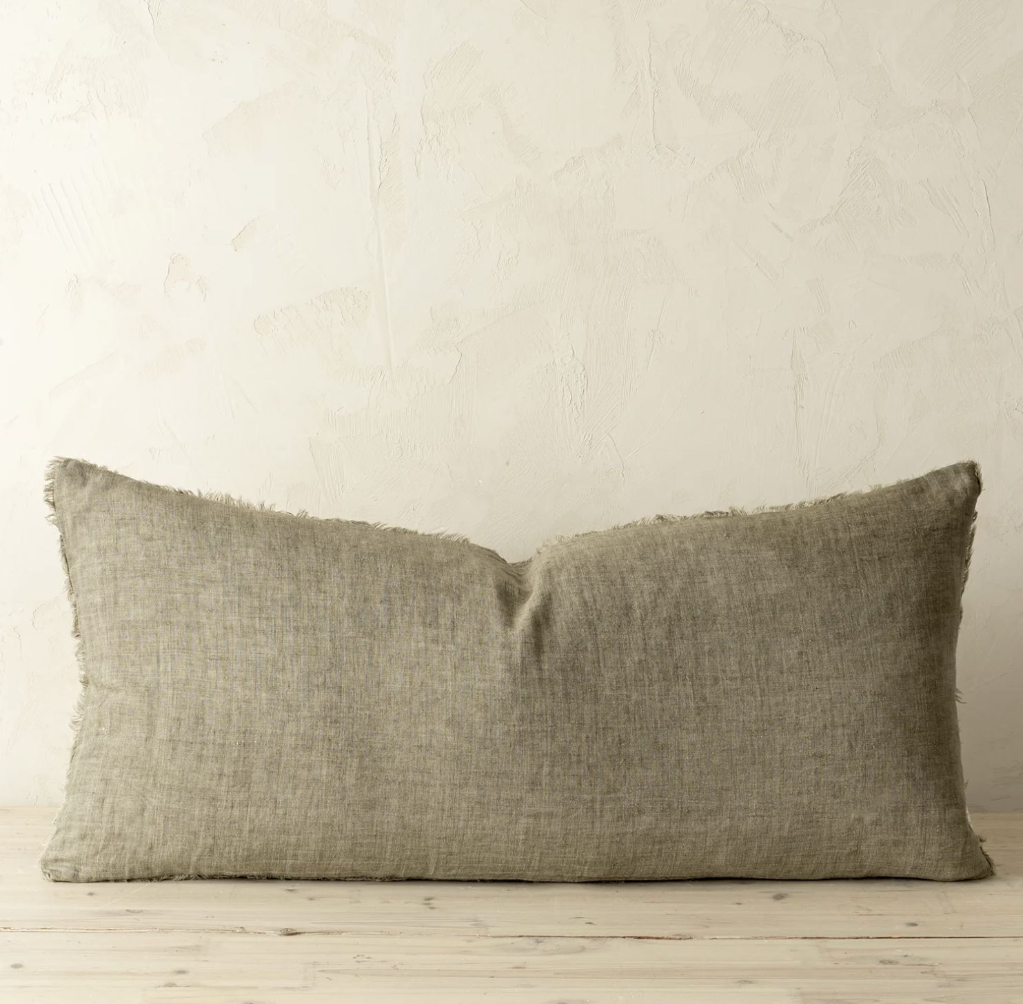 Lina Linen Pillow Lumbar | Mink