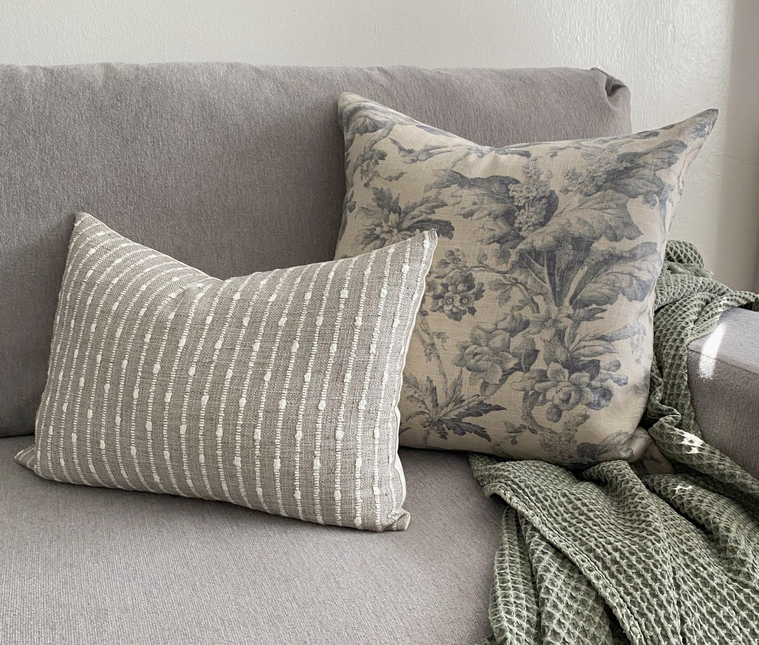 Neutral Striped Lumbar Pillow
