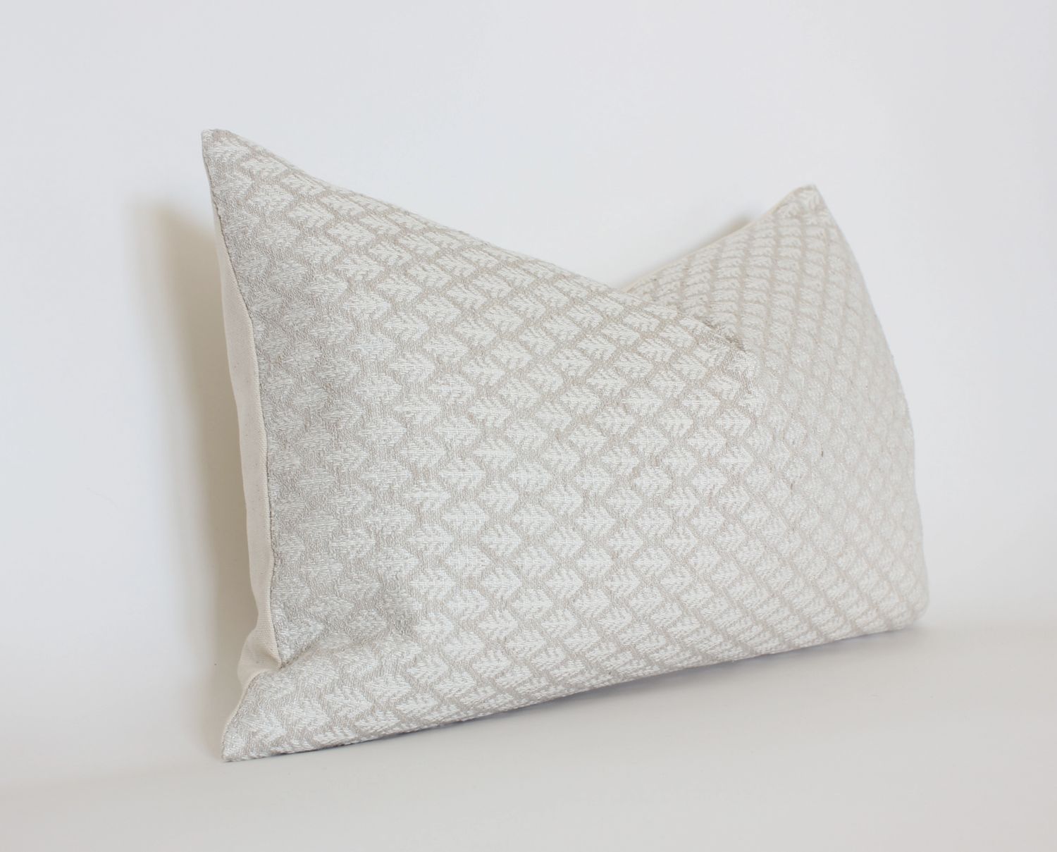 Ivory Floral Print Lumbar Pillow