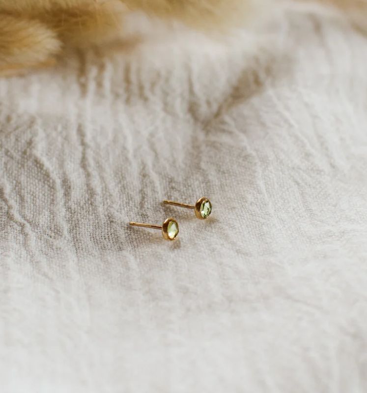 Peridot Gemstone Studs