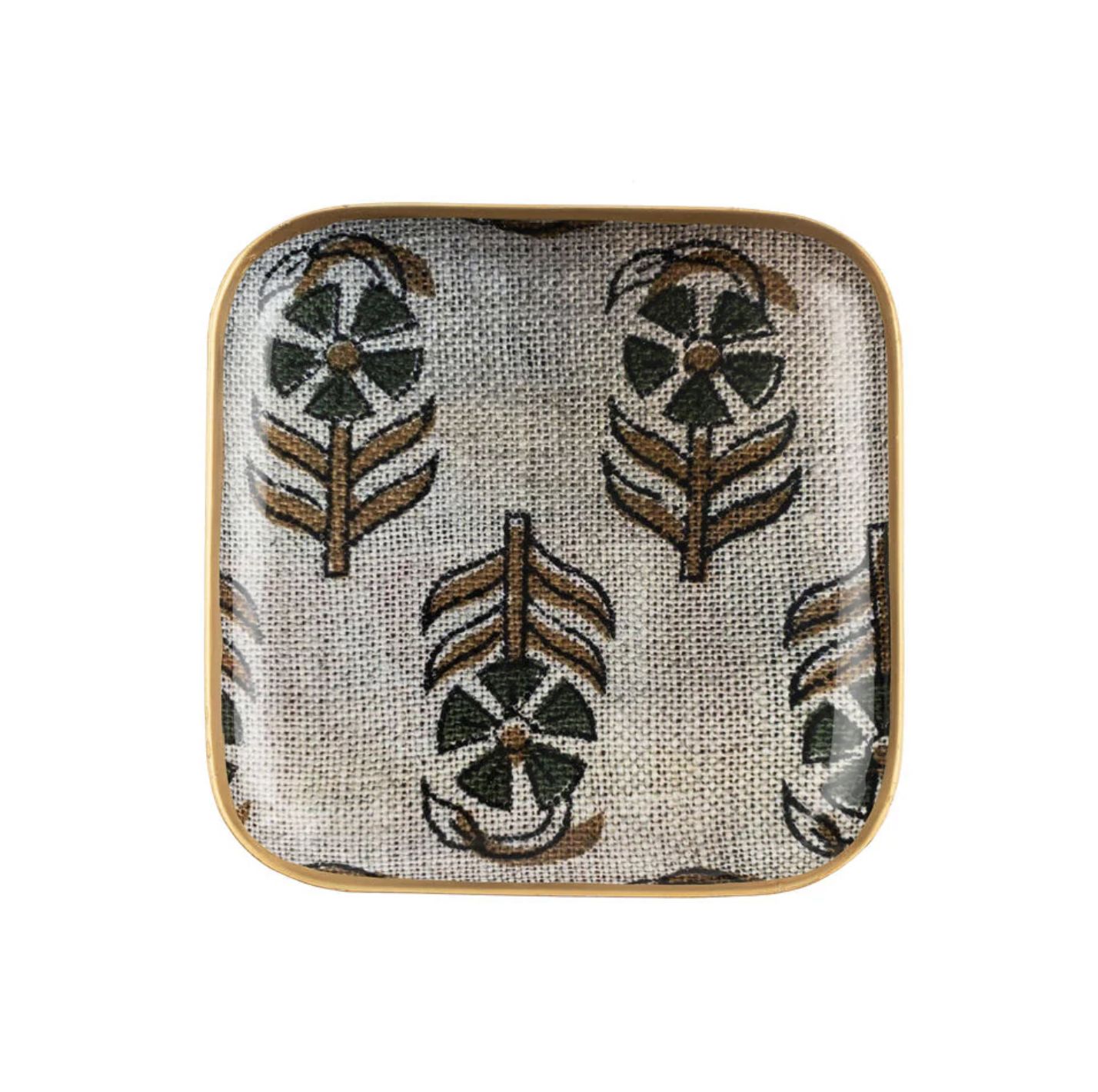 Chameli Enamel Tray | Square