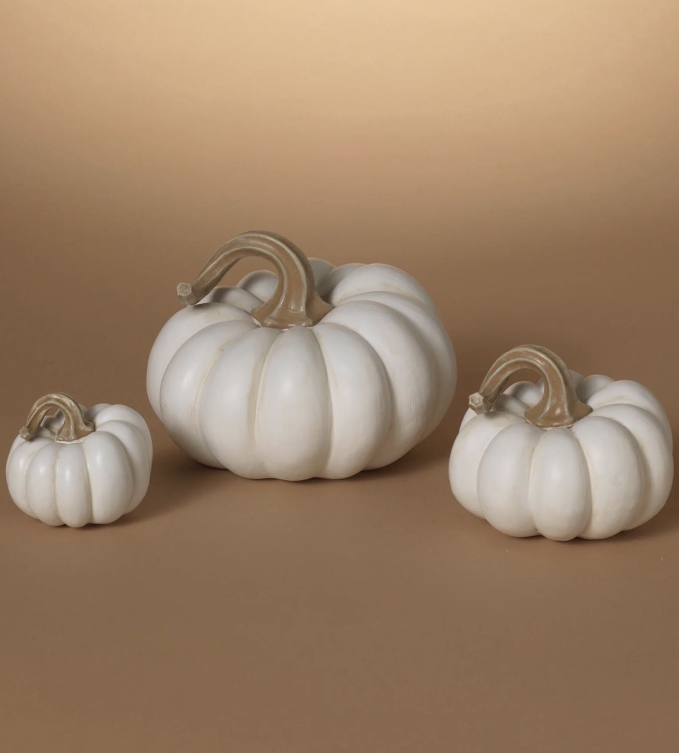 Cream Harvest Pumpkins | Set of 3